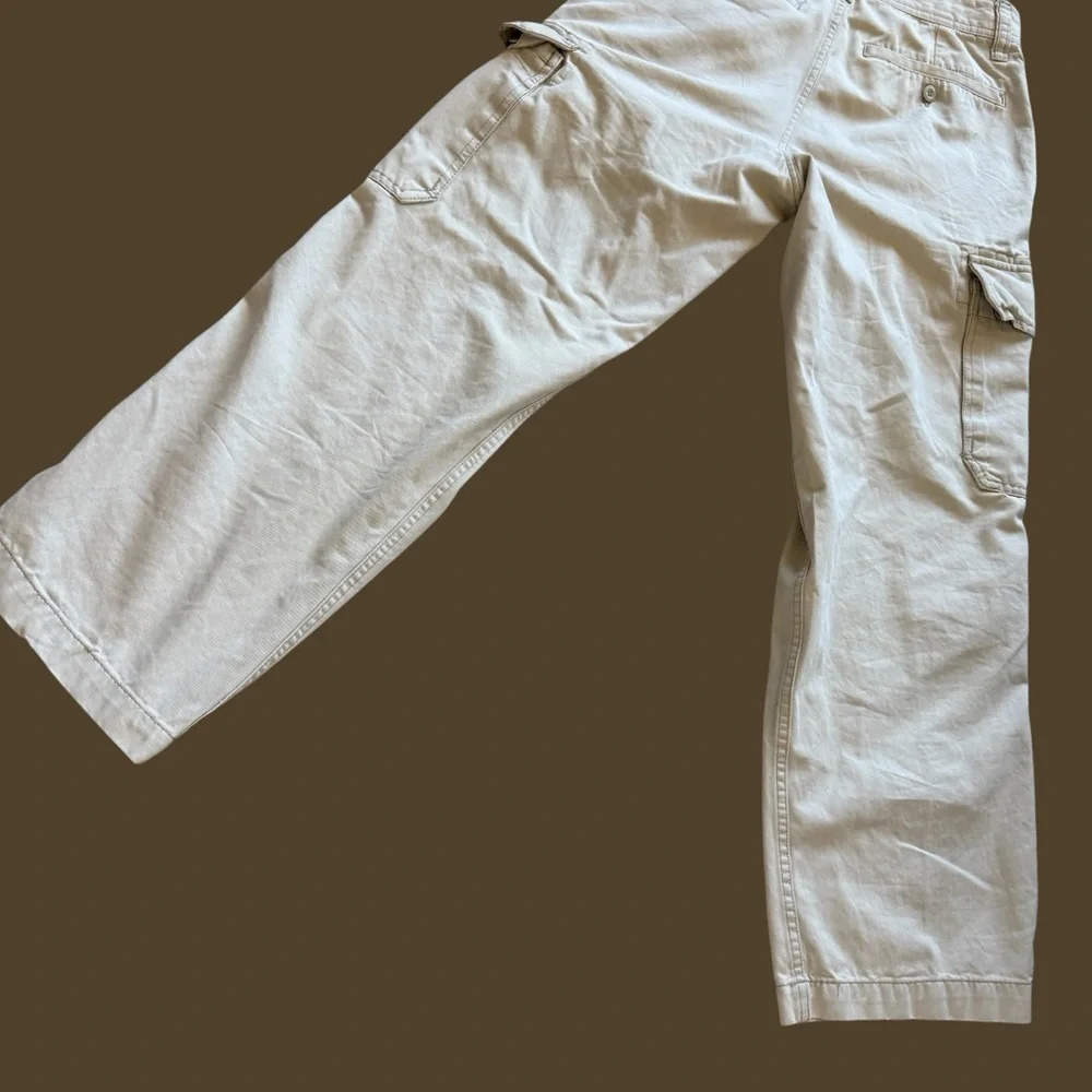 VTG! 2007 Old Navy Cargo Pants Mens 29x30 Beige Y2K Utility Straight Leg Casual